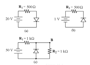 -If the diode opens in Figure 16-1(b), the voltage across the diode is ________.