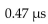 <strong>What is one time constant in an integrating circuit if a resistor is in series with a capacitor?</strong> A)0.47 ms B)4.7 s C) D)