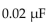 <strong>What is the time constant in an RC integrating circuit if a resistor is in series with a capacitor?</strong> A)0.044 μs B)0.44 s C)0.044 ms D)0.44 ms