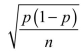 The standard error of the sampling distribution of a sample proportion is where is the sample proportion.