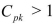 indicates that the process average is exactly 3 standard deviations away from the closest specification limit.