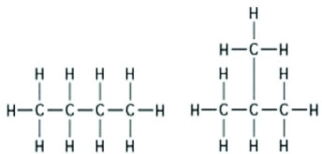 <strong>Use the following figure to answer the question. The two molecules shown in the figures are best described as ________.</strong> A) enantiomers B) structural isomers C) cis-trans isomers D) chain length isomers
