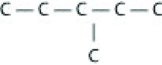 <strong>Which of the following illustrations is not a structural isomer of an organic compound with the molecular formula C6H14? For clarity, only the carbon skeletons are shown; hydrogen atoms that would be attached to the carbons have been omitted.</strong> A) B) C) D)