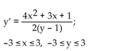 Solve the problem. Using the given conditions, obtain a slope field, solve for the general solution, and plot solution curves for the arbitrary constant values C = -2, 2, and 4.