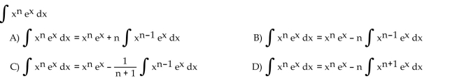 Use integration by parts to establish a reduction formula for the integral.