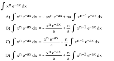 Use integration by parts to establish a reduction formula for the integral.