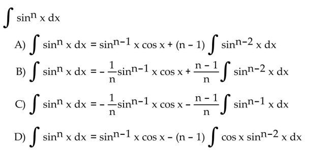 Use integration by parts to establish a reduction formula for the integral.