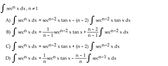 Use integration by parts to establish a reduction formula for the integral.