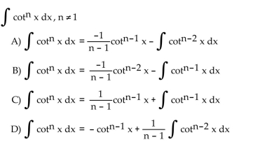 Use integration by parts to establish a reduction formula for the integral.