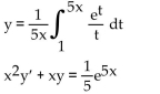 <strong>Determine if the given function y = f(x) is a solution of the accompanying differential equation. </strong> A) Yes B) No