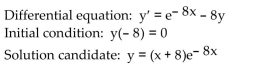 <strong>Determine if the given function y = f(x) is a solution of the accompanying differential equation. </strong> A) No B) Yes