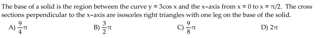 Find the volume of the described solid.