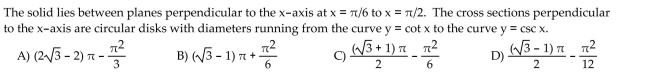Find the volume of the described solid.