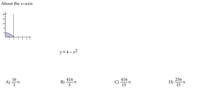 Find the volume of the solid generated by revolving the shaded region about the given axis.