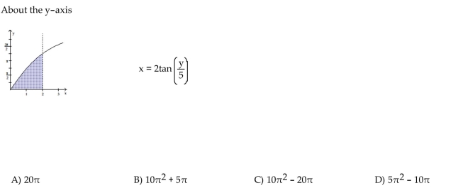 Find the volume of the solid generated by revolving the shaded region about the given axis.