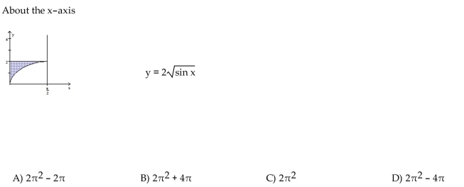 Find the volume of the solid generated by revolving the shaded region about the given axis.
