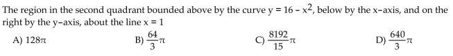 Find the volume of the solid generated by revolving the region about the given line.