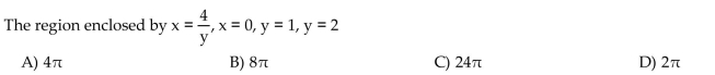 Find the volume of the solid generated by revolving the region about the y-axis.