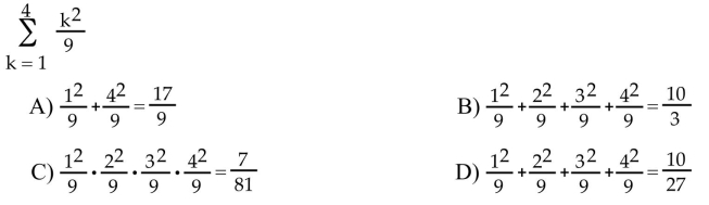 Write the sum without sigma notation and evaluate it.