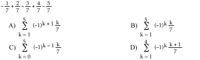 Express the sum in sigma notation.