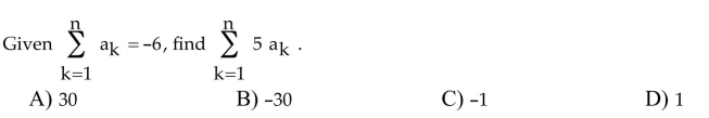 Find the value of the specified finite sum.