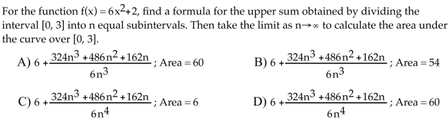 Find the formula and limit as requested.