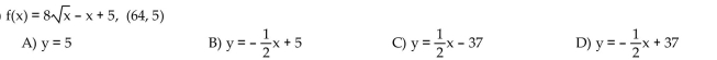 Find an equation for the tangent to the curve at the given point.