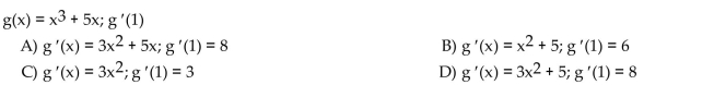 Calculate the derivative of the function. Then find the value of the derivative as specified.