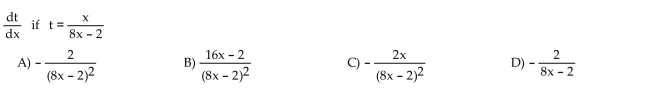 Find the indicated derivative.