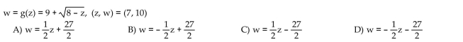 Find an equation of the tangent line at the indicated point on the graph of the function.