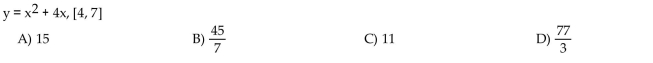 Find the average rate of change of the function over the given interval.
