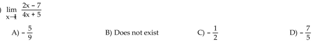 Find the limit, if it exists.