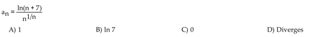 Find the limit of the sequence if it converges; otherwise indicate divergence.