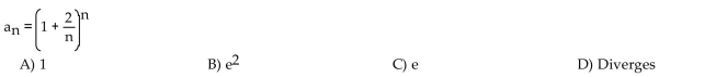 Find the limit of the sequence if it converges; otherwise indicate divergence.