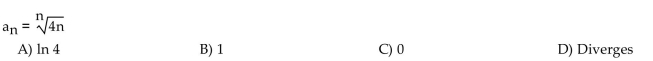 Find the limit of the sequence if it converges; otherwise indicate divergence.