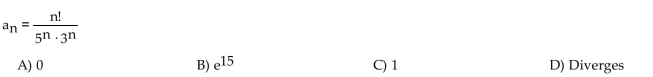 Find the limit of the sequence if it converges; otherwise indicate divergence.