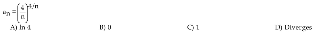 Find the limit of the sequence if it converges; otherwise indicate divergence.