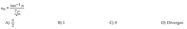 Find the limit of the sequence if it converges; otherwise indicate divergence.