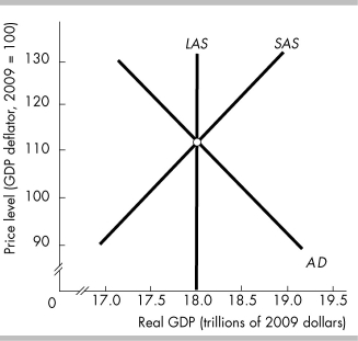 -The above figure depicts an economy with a short-run equilibrium