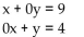 <strong>Solve the system mentally, without the use of a calculator or pencil-and-paper calculation. Try to visualize the graphs of both lines. </strong> A) B) C) D)