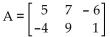 <strong>Provide an appropriate response. Given matrix A: What is the size of A?</strong> A) B) 3 C) D)