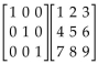 Find the matrix product mentally, without the use of a calculator or pencil-and-paper calculations. -