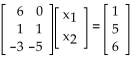 Write the matrix equation as a system of linear equations without matrices. -