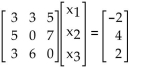 Write the matrix equation as a system of linear equations without matrices. -