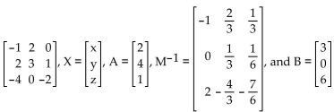 Provide an appropriate response. -Given matrices M = solve the matrix equations MX = A and MX = B.