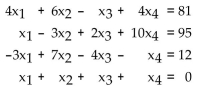 Provide an appropriate response. -Use the matrix method on a graphing calculator to solve the system Carry values to two decimal places.