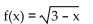 <strong>Determine the domain of the function. </strong> A) x < 3 B) C) No solution D) All real numbers except 3