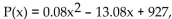 Solve the problem. -The U. S. Census Bureau compiles data on population. The population (in thousands) of a southern city can be approximated by P(x) 927, where x c where x or responds to the years after 1950. In what calendar Year was the population about 804,200?