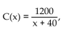 Solve the problem. -If the average cost per unit C(x) to produce x units of plywood is given by what is the unit cost for 10 units?