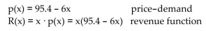 Solve the problem. -The financial department of a company that produces digital cameras arrived at the following price-demand function and the corresponding revenue function: The function p(x) is the wholesale price per camera at which x million cameras can be sold and R(x) is the corresponding revenue (in million dollars). Both functions have domain 1 15. They also found the cost function to be C(x) = 150 + 15.1x (in million dollars) for manufacturing and selling x cameras. Find the profit function and determine the approximate number of cameras, rounded to the nearest hundredths, that should be sold for maximum profit.